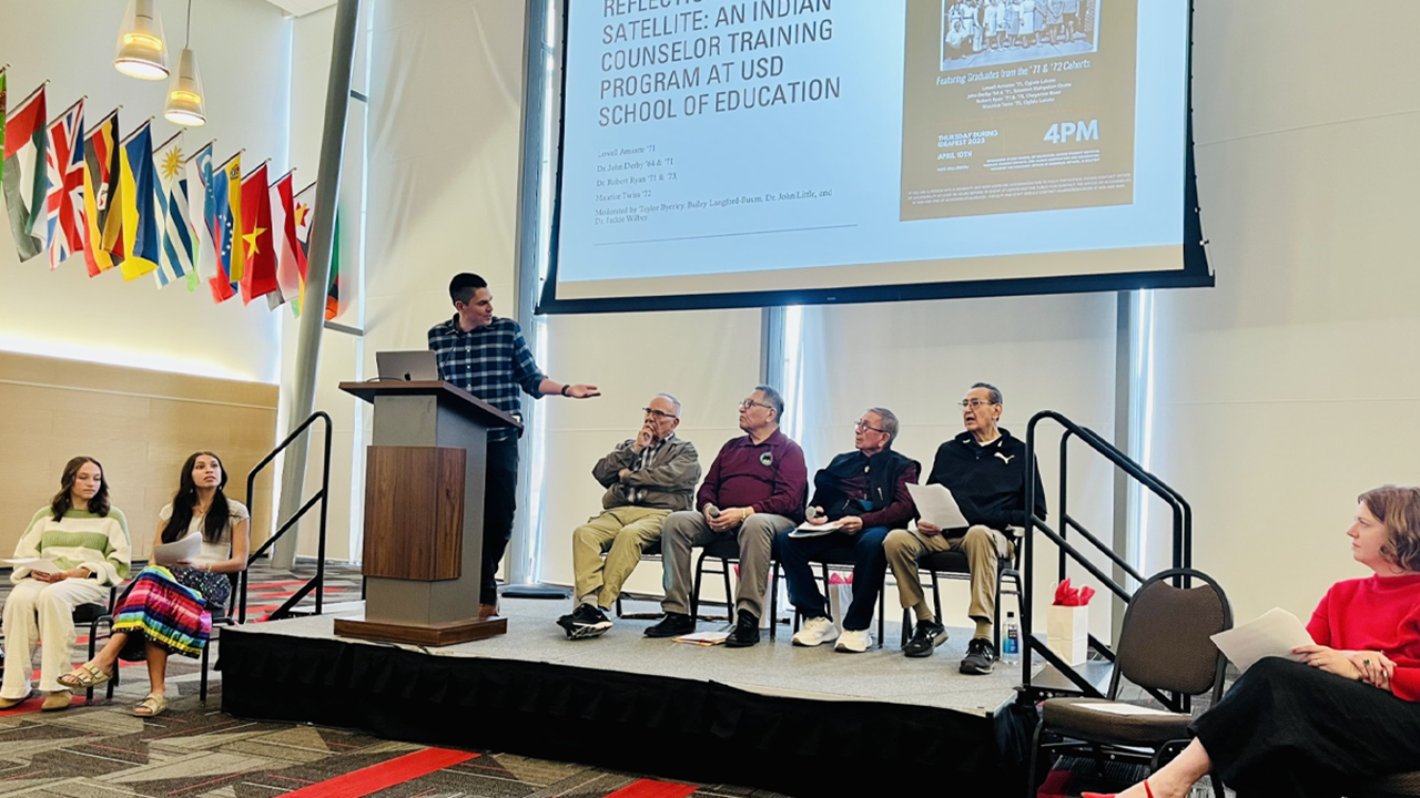 The USD School of Education, Native Student Services Honors Legacy of Native Education at 2025 IdeaFest Panel.