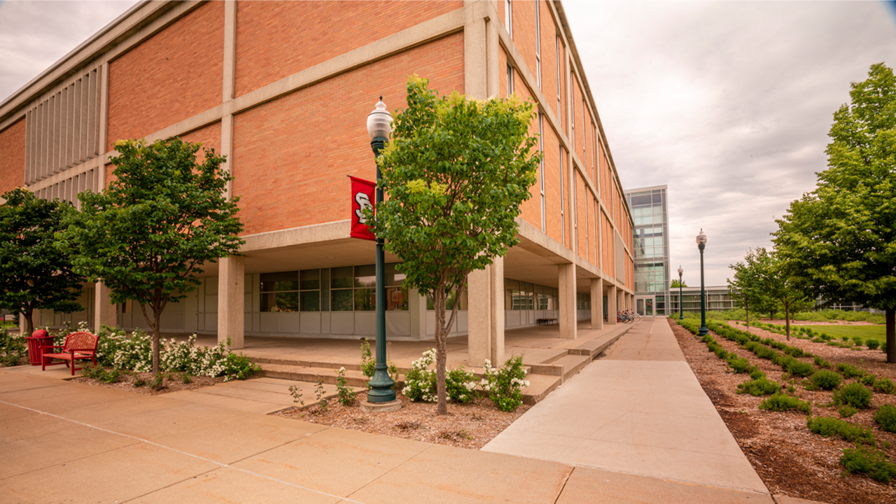Exterior of the I.D. Weeks Library on the USD campus.