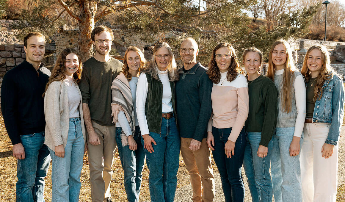 Dr. Marc Dvoracek stands with his family for a picture. 