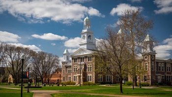 Old main on a sunny day in summer