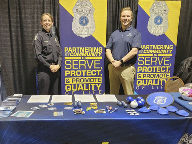 Ethan Beck at a recruiting event for the Sioux Falls Police Department