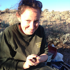 USD biologist Andrea Liebl studies the chestnut-crowned babbler at a research station in the Australian Outback