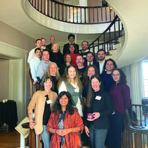 Students pose on a staircase for the Law and Rurality workshop.