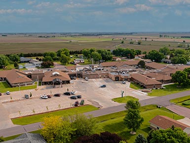 aerial photo of parkston, south dakota.