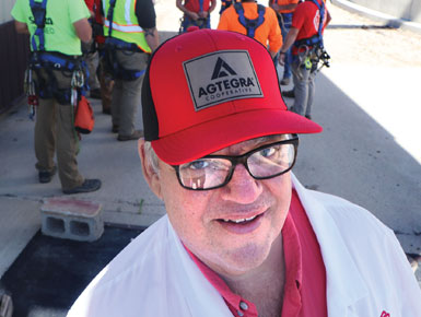 Dr. Matt Owens wearing an Agtergra hat