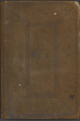 A photo of a historic descriptive book cover.