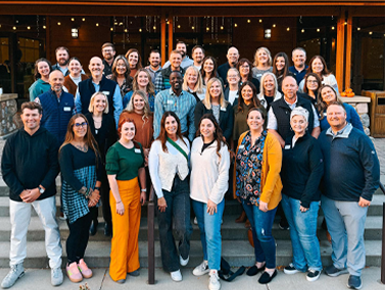 Katey Ulrich, director of admissions and marketing at the USD Knudson School of Law, poses with the Leadership South Dakota Class of 2025.