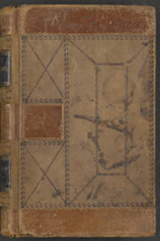 A photo of a historic ledger cover. 