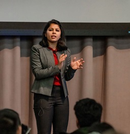 Graduate student presents her thesis research at the annual 3MT competition