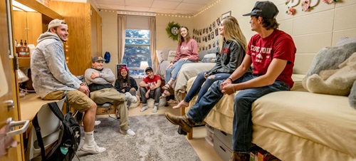 Group of Students Interacting Inside the Residence Halls